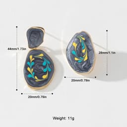 Thumbnail Khuyên tai Pinkdudu PD744 bằng hợp kim thiết kế đơn giản phong cách cổ điển thời trang cho nữ 2