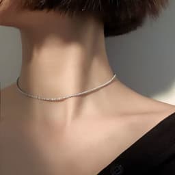 Thumbnail Vòng cổ CRRJU 008 mạ bạc 925 thiết kế đơn giản thời trang 1