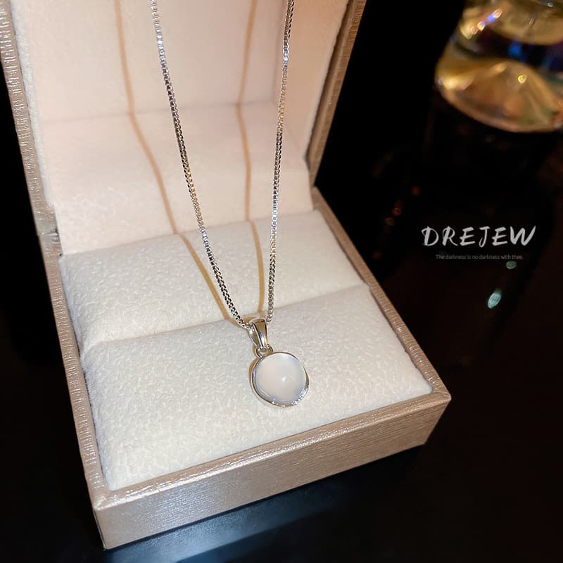 Ảnh DREJEW Vòng cổ Mặt Tròn Thiết Kế Đơn Giản Thời Trang 1