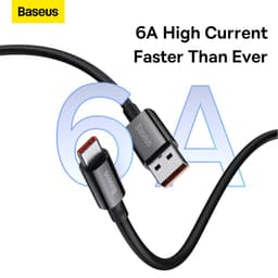Thumbnail Cáp sạc nhanh USB C BASEUS 100W 6A cho Huawei P30 PD Xiaomi Samsung 4