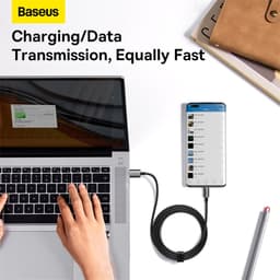 Thumbnail Cáp sạc nhanh USB C BASEUS 100W 6A cho Huawei P30 PD Xiaomi Samsung 3