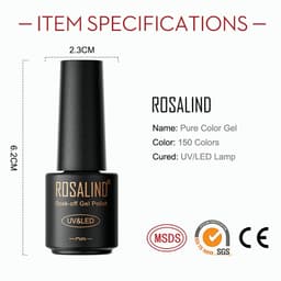 Thumbnail Gel móng tay ROSALIND Màu xanh 7ML Chai thủy tinh sơn móng tay 3