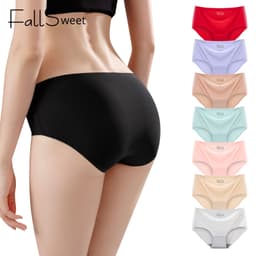 Thumbnail FallSweet M-2XL Quần Lót Lụa Lạnh Không Đường May Lưng Vừa Thoáng Khí Thoải Mái Cho Nữ Plus Size 3