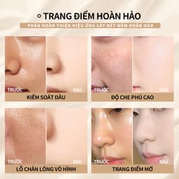 Thumbnail Phấn phủ KIMUSE kiềm dầu chống thấm nước không tì vết hiệu ứng gương mềm mại cao cấp 4