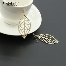 Thumbnail Bông Tai Hợp Kim Dáng Dài Họa Tiết Lá Cây Mori Đơn Giản Thời Trang Cho Nữ PD1214 1
