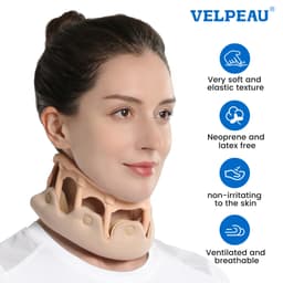 Thumbnail Nẹp cổ VELPEAU-Đai đeo cổ silicone hỗ trợ giảm đau cổ-Đai quấn cổ hình roi thoáng khí mềm mại, giúp ổn định và giảm áp lực cột sống cổ cho nam và nữ 1