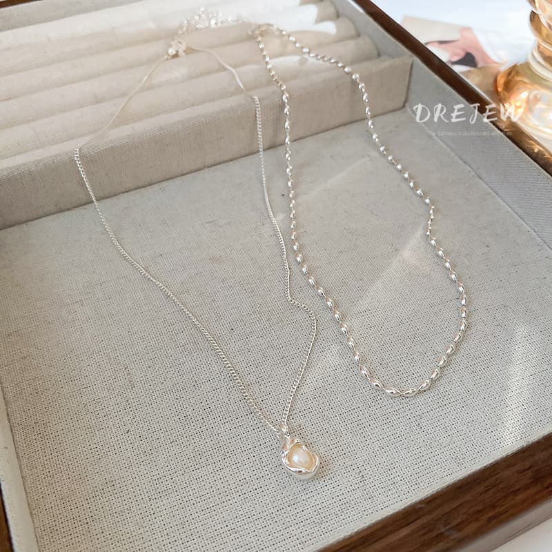 Ảnh DREJEW Vòng cổ hai lớp hai lớp đính ngọc trai thời trang Pháp chất lượng cao 2