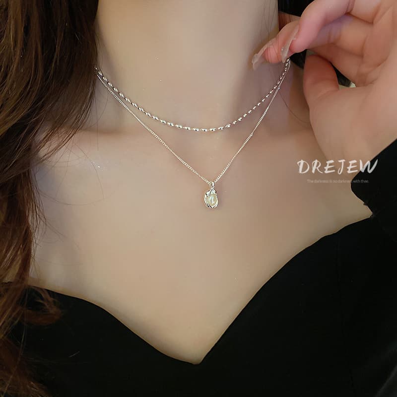 Ảnh DREJEW Vòng cổ hai lớp hai lớp đính ngọc trai thời trang Pháp chất lượng cao 1