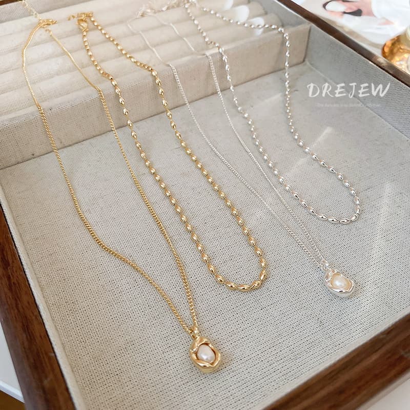 Ảnh DREJEW Vòng cổ hai lớp hai lớp đính ngọc trai thời trang Pháp chất lượng cao 3