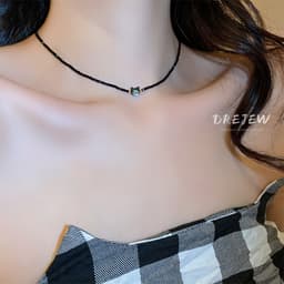 Thumbnail DREJEW Vòng tay đá mắt mèo vàng người nổi tiếng trên internet với cùng một thiết kế thích hợp chuỗi xương đòn Vòng cổ thời trang đơn giản 2