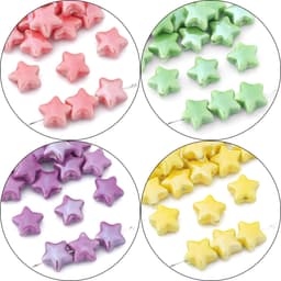 Thumbnail Set 10 hạt sứ BEADIA hình ngôi sao năm cánh 14mm nhiều màu sắc dùng làm trang sức DIY 2