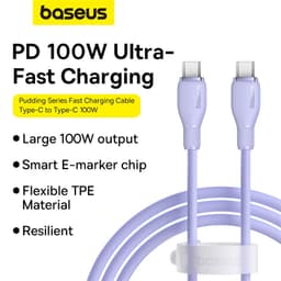 Thumbnail Dây Cáp Sạc Nhanh Baseus USB C Sang Type C PD 100W Cho Laptop iPp15 Samsung S23 Xiaomi 2