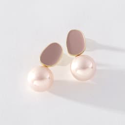 Thumbnail Khuyên tai Pinkdudu PD1254 bằng hợp kim tráng men thời trang cao cấp phong cách Hàn Quốc cho nữ 2