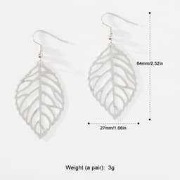Thumbnail Bông Tai Hợp Kim Dáng Dài Họa Tiết Lá Cây Mori Đơn Giản Thời Trang Cho Nữ PD1214 4