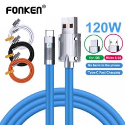 Thumbnail Cáp sạc nhanh FONKEN USB type C 120W 6A cho Xiaomi Huawei Samsung 2
