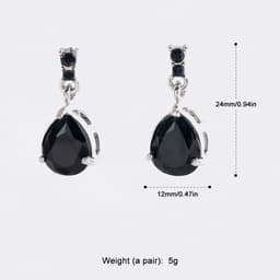 Thumbnail PINKDUDU Bông Tai Đính Đá Hình Giọt Nước 8 Màu Ngọt Ngào Dễ Phối Đồ Thời Trang PD1089 2