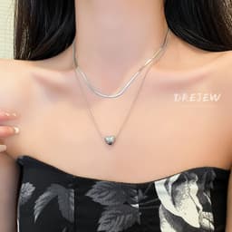 Thumbnail DREJEW Vòng cổ Hai Lớp Hình Xương Rắn Sang Trọng Thời Trang 3