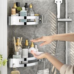 Thumbnail Kệ đựng đồ dùng MEIDOO gắn góc tường nhà tắm tiện dụng Giỏ tam giác bằng thép không gỉ 304 3