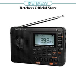 Thumbnail Radio RETEKESS V115 Fm sóng ngắn nghe nhạc Mp3 ghi âm kỹ thuật số hỗ trợ thẻ Micro Sd Tf với chức năng hẹn giờ ngủ 1