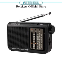 Thumbnail Radio cầm tay RETEKESS V117 FM AM SW tích hợp nút điều chỉnh màu đen cho người lớn tuổi 1