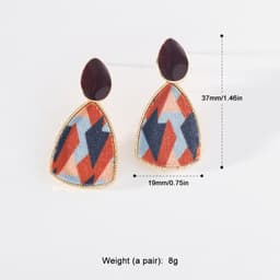 Thumbnail Khuyên tai Pinkdudu PD1280 hợp kim hình tam giác tráng men màu ấm áp phong cách vintage thời trang cho nữ 2