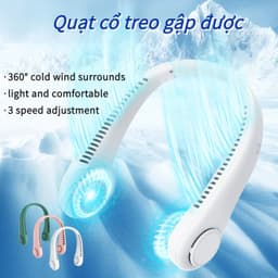 Thumbnail Quạt đeo cổ không cánh EVEBOT có thể điều chỉnh ba tốc độ với bộ sạc USB tiện lợi và chất lượng cao 1