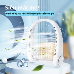 Thumbnail Quạt đeo cổ không cánh EVEBOT có thể điều chỉnh ba tốc độ với bộ sạc USB tiện lợi và chất lượng cao 3