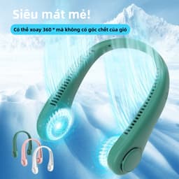 Thumbnail Quạt đeo cổ không cánh EVEBOT có thể điều chỉnh ba tốc độ với bộ sạc USB tiện lợi và chất lượng cao 2