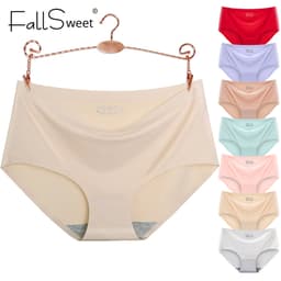 Thumbnail FallSweet M-2XL Quần Lót Lụa Lạnh Không Đường May Lưng Vừa Thoáng Khí Thoải Mái Cho Nữ Plus Size 2