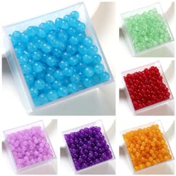 Thumbnail Beadia Chuỗi Hạt Ngọc Bích Giả Bằng Nhựa 6 / 8mm Màu Trơn Dùng Làm Trang Sức DIY 3