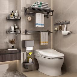 Thumbnail Kệ MEIDOO gắn tường giữ khăn đa năng không cần khoan Giá để đồ bằng nhôm chắc chắn và bền 2