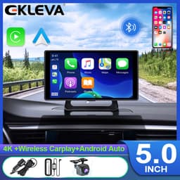Thumbnail Elkeva 5 inch 4K + 1080P Ghi Video trên ô tô Carplay & Android Kết nối không dây tự động Bảng điều hướng GPS DVR AI Voice Bluetooth AUX 1