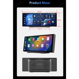 Thumbnail Ekleva Android 12.0 2 + 32GB GPS Điều hướng ô tô Dash Cam Carplay & Android Auto AUX Đầu ra BT WIFI 1080P Đầu ghi Video DVR Camera lùi 4