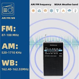 Thumbnail Đầu máy Radio RETEKESS PR15 FM AM NOAA kiểu dáng mini cầm tay có cảnh báo thời tiết chuyên dụng 2