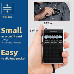 Thumbnail Đầu máy Radio RETEKESS PR15 FM AM NOAA kiểu dáng mini cầm tay có cảnh báo thời tiết chuyên dụng 3