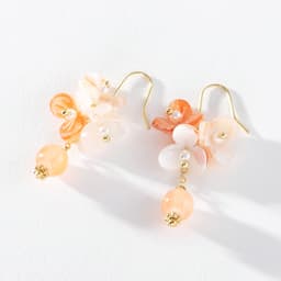 Thumbnail Khuyên tai PINKDUDU PD1495 hợp kim dáng dài họa tiết hoa/ quả cam phong cách cổ điển thời trang cho nữ 1