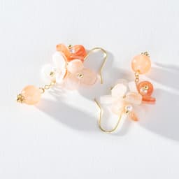 Thumbnail Khuyên tai PINKDUDU PD1495 hợp kim dáng dài họa tiết hoa/ quả cam phong cách cổ điển thời trang cho nữ 2