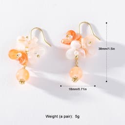 Thumbnail Khuyên tai PINKDUDU PD1495 hợp kim dáng dài họa tiết hoa/ quả cam phong cách cổ điển thời trang cho nữ 3