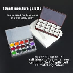 Thumbnail Seamiart 15 grids hộp tranh nhựa di động kín ẩm với nửa chảo cho màu nước dầu acrylic gouache paint subpackage 2