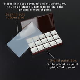 Thumbnail Seamiart 15 grids hộp tranh nhựa di động kín ẩm với nửa chảo cho màu nước dầu acrylic gouache paint subpackage 4