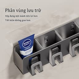 Thumbnail Xám Giá đựng bàn chải đánh răng/máy sấy tóc MEIDOO không cần khoan gắn tường đa năng dễ sử dụng 2