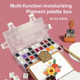 Thumbnail Seamiart Hộp 36 / 50 Ngăn Đựng Sơn Dưỡng Ẩm Với Một Nửa Chảo 1