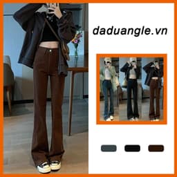 Thumbnail Quần jean daduhey ống loe lưng cao dáng ôm co giãn mẫu mới 2022 thời trang cho nữ 1