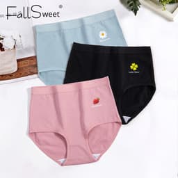 Thumbnail Fallsweet 40-100kg Quần Lót cotton Lưng Cao size Lớn Dành Cho Nữ / size m-xxxl 1