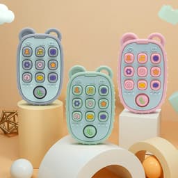 Thumbnail Đồ Chơi Điện Thoại Di Động Mô Phỏng Gấu Nhỏ Bằng Silicon Không bpa Thoải Mái Cho Bé 1