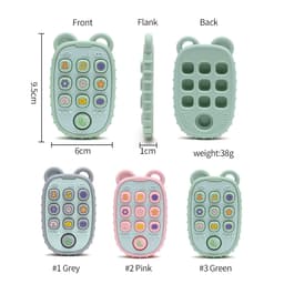 Thumbnail Đồ Chơi Điện Thoại Di Động Mô Phỏng Gấu Nhỏ Bằng Silicon Không bpa Thoải Mái Cho Bé 2