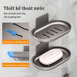 Thumbnail MEIDOO Khay Nhôm Đựng Xà Phòng Có Thể Tháo Rời Tiện Dụng Cho Nhà Tắm 2