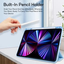 Thumbnail Tbtic Cho iPad Ốp Lưng Air 7 M3 2025 6 Pro 11 2024 Air 5 4 10.9 11th A16 10th 9th 8th Gen 7th 10.2 Mini 6 Ốp Lưng Có Giá Đỡ Bút Chì 720° Xoay 3