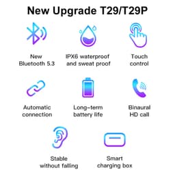 Thumbnail Tai nghe Bluetooth Awei T29 / T29P không dây TWS 5.3 Chống Nước IPX6 có Mic LED màn hình cảm ứng 2
