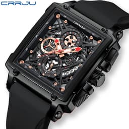 Thumbnail Đồng hồ nam quartz CRRJU 2312X dây silicon đa năng chống thấm nước 3